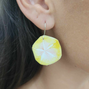READY TO SHIP Sand Dollar Resin Earrings - 925 Sterling Silver FJD$