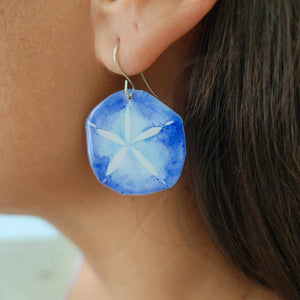 READY TO SHIP Sand Dollar Resin Earrings - 925 Sterling Silver FJD$