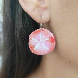 READY TO SHIP Sand Dollar Resin Earrings - 925 Sterling Silver FJD$