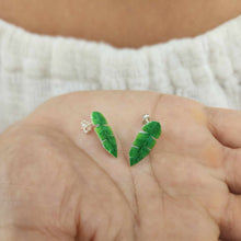 Load image into Gallery viewer, READY TO SHIP Leaf Resin Stud Earrings - 925 Sterling Silver FJD$
