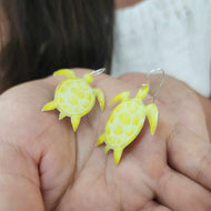 READY TO SHIP Vonu Turtle Resin Earrings - 925 Sterling Silver FJD$