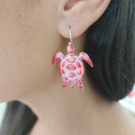 READY TO SHIP Vonu Turtle Resin Earrings - 925 Sterling Silver FJD$
