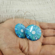 Load image into Gallery viewer, READY TO SHIP Sea Urchin Resin Hoop Earrings - 925 Sterling Silver FJD$
