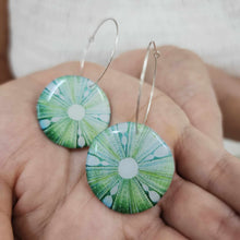 Load image into Gallery viewer, READY TO SHIP Sea Urchin Resin Hoop Earrings - 925 Sterling Silver FJD$

