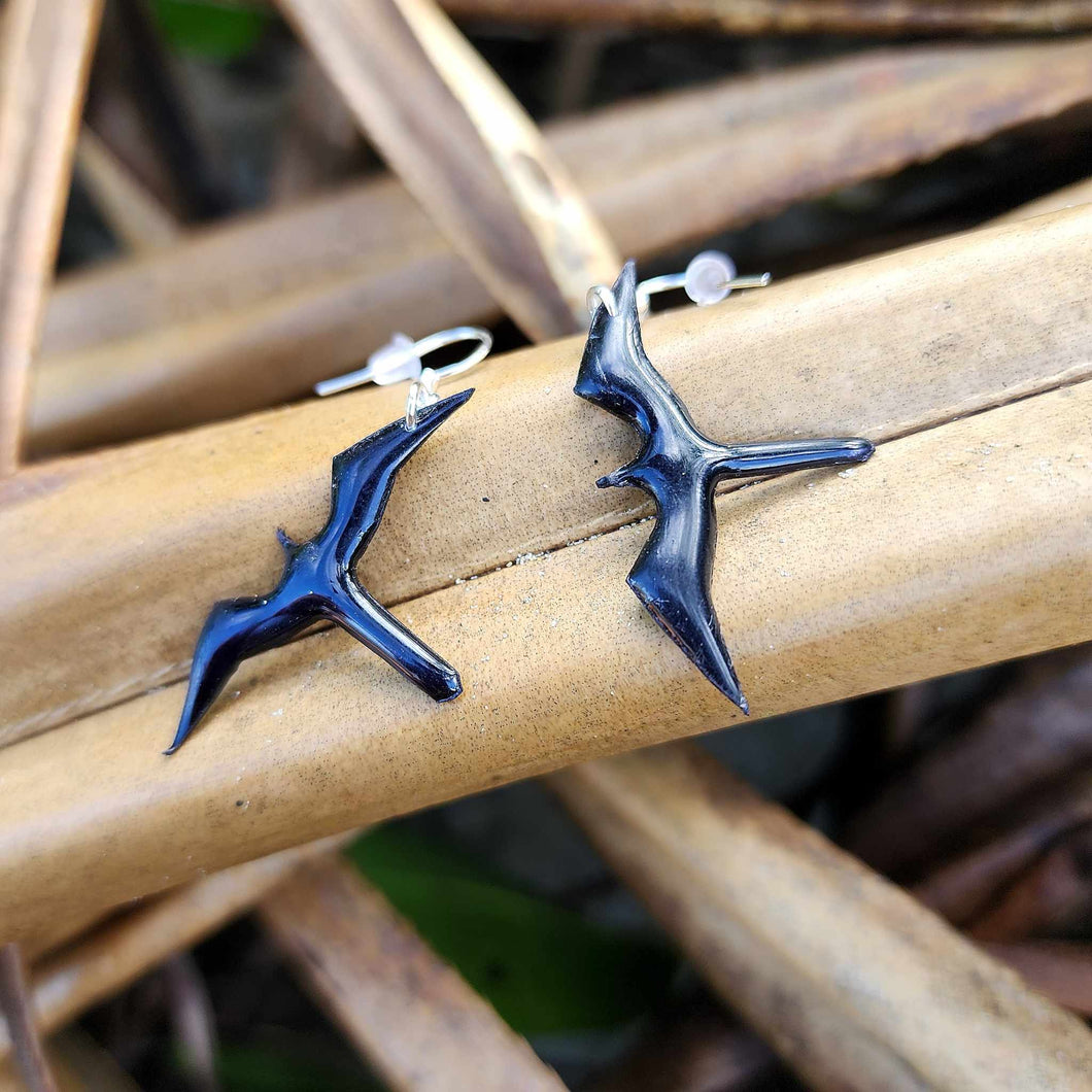 READY TO SHIP Frigate Bird Earrings - Resin & 925 Sterling Silver FJD$