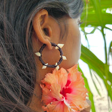 Load image into Gallery viewer, READY TO SHIP Shell Hoop Earrings - 925 Sterling Silver &amp; Nylon FJD$
