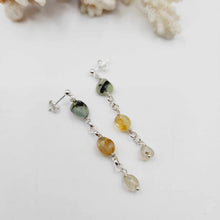 Load image into Gallery viewer, READY TO SHIP - Semi Precious Stone Drop Stud Earrings - 925 Sterling Silver FJD$

