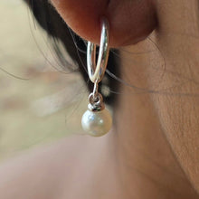 Load image into Gallery viewer, READY TO SHIP Freshwater Pearl Clip-On Hoop Earrings - Stainless Steel FJD$
