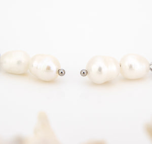 READY TO SHIP Freshwater Pearl Hoop Earrings - Stainless Steel FJD$