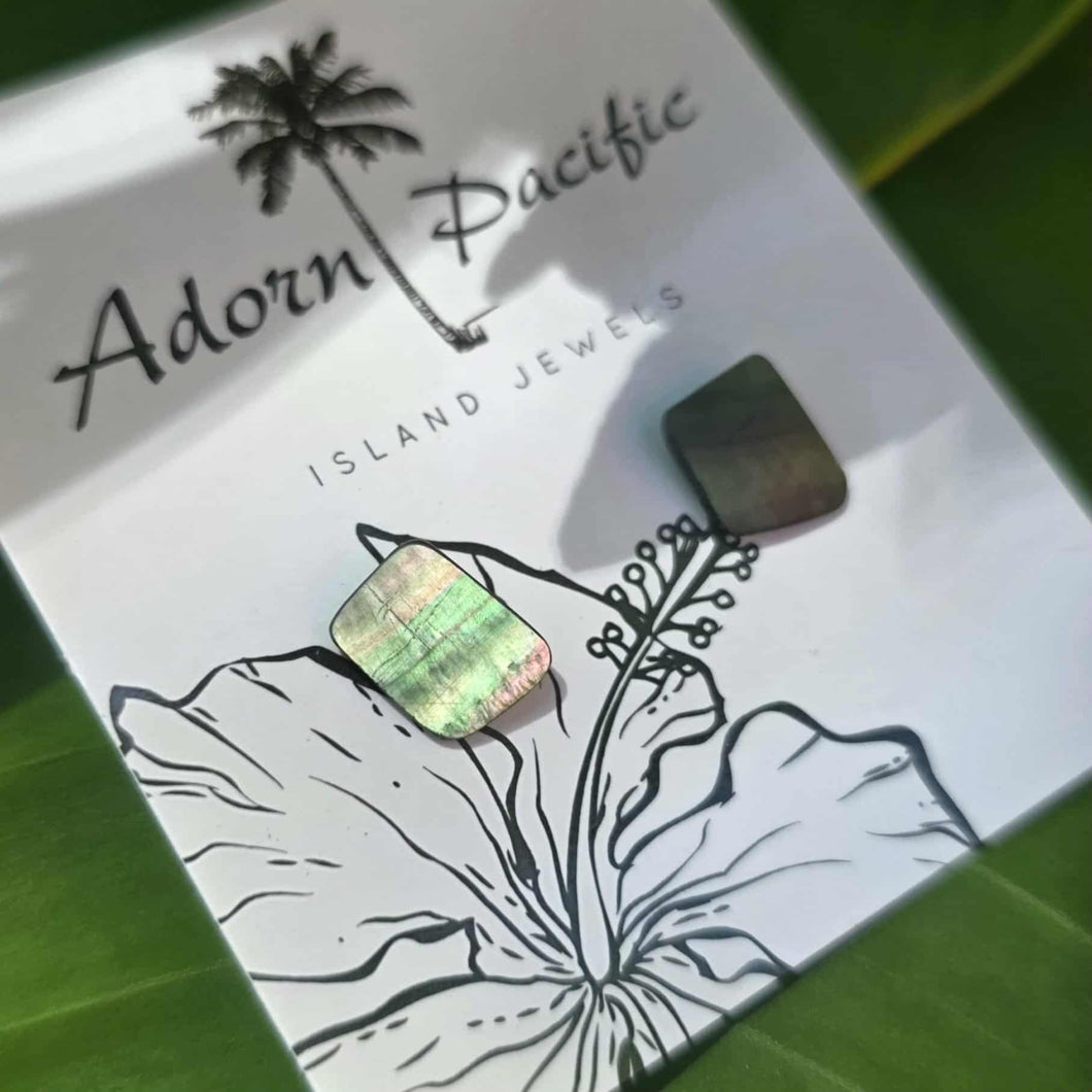 READY TO SHIP Mother of Pearl Stud Earrings - Stainless Steel FJD$