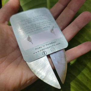 READY TO SHIP Mother of Pearl Stud Earrings - Stainless Steel FJD$