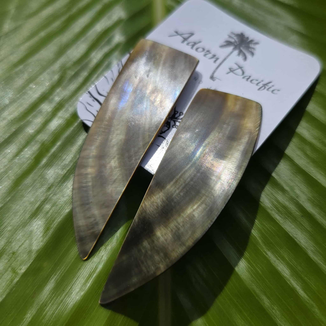 READY TO SHIP Mother of Pearl Stud Earrings - Stainless Steel FJD$
