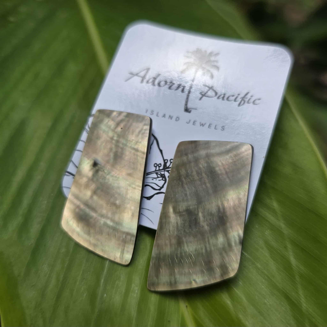 READY TO SHIP Mother of Pearl Stud Earrings - Stainless Steel FJD$