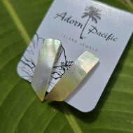 READY TO SHIP Mother of Pearl Stud Earrings - Stainless Steel FJD$