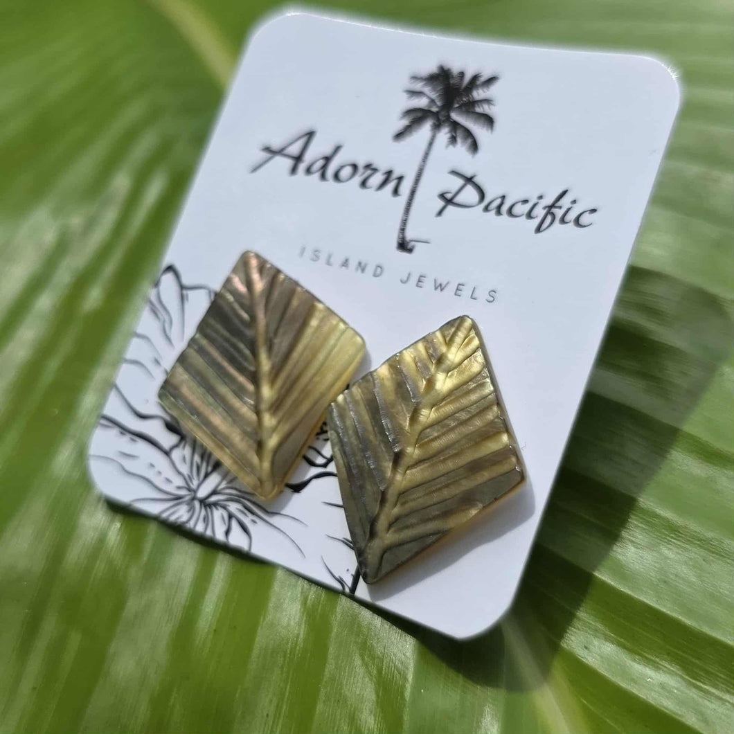 READY TO SHIP Mother of Pearl Stud Earrings - Stainless Steel FJD$