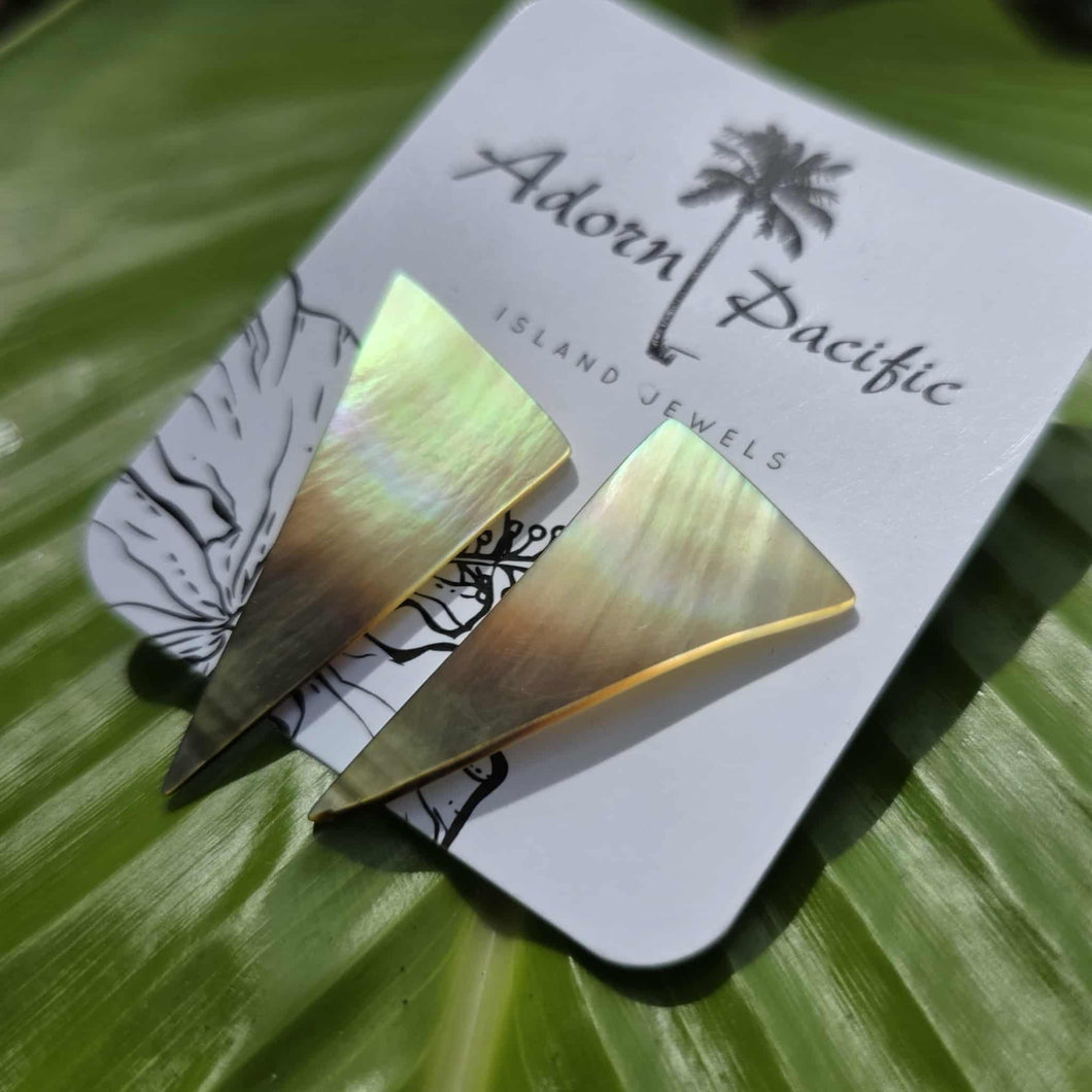 READY TO SHIP Mother of Pearl Stud Earrings - Stainless Steel FJD$