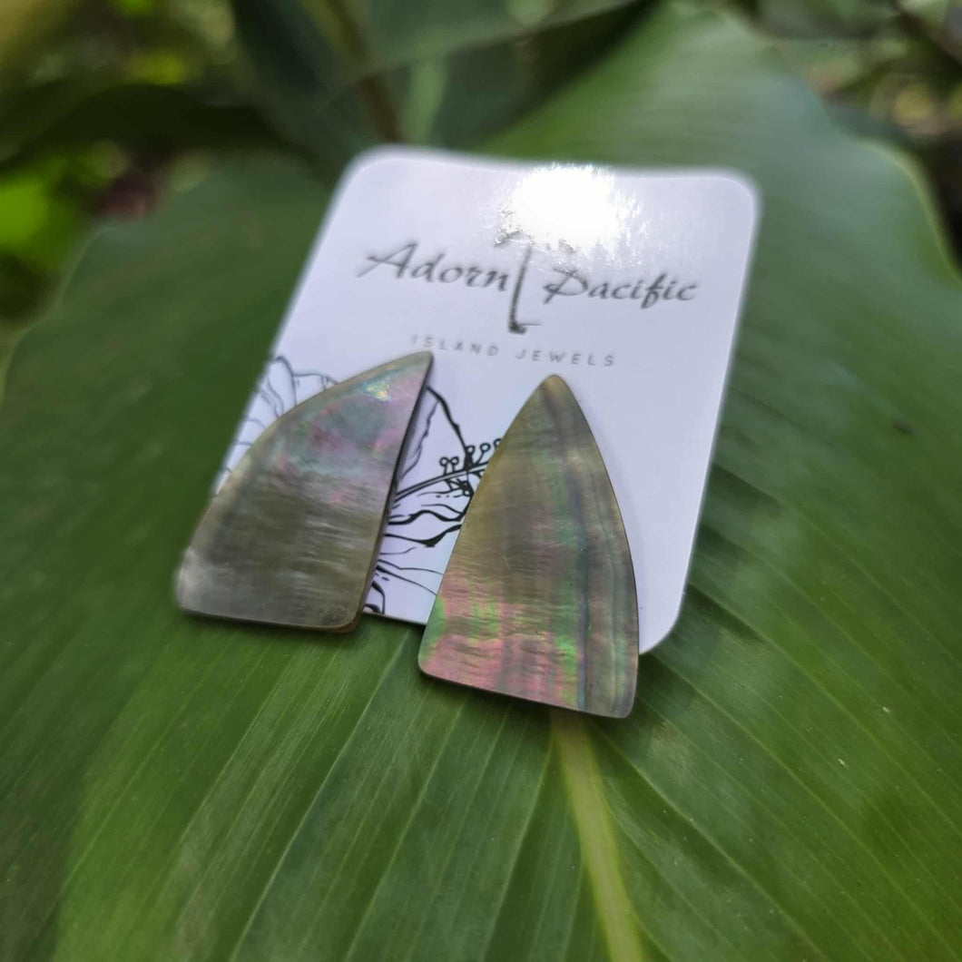READY TO SHIP Mother of Pearl Stud Earrings - Stainless Steel FJD$