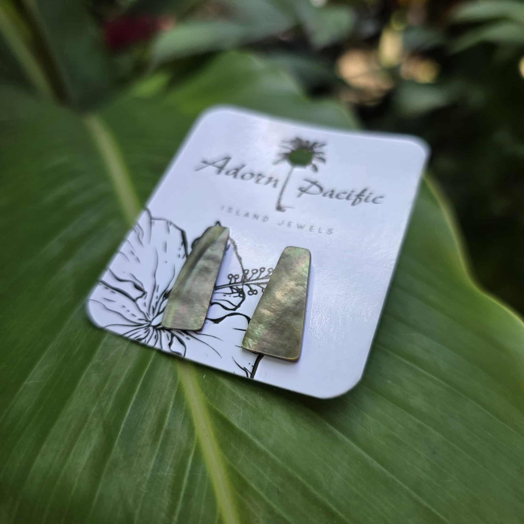 READY TO SHIP Mother of Pearl Stud Earrings - Stainless Steel FJD$