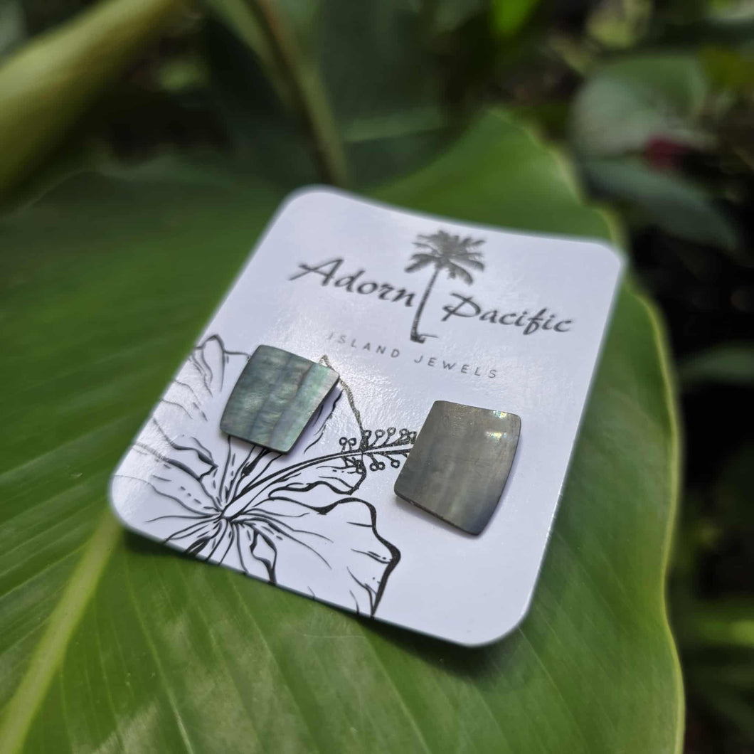 READY TO SHIP Mother of Pearl Stud Earrings - Stainless Steel FJD$