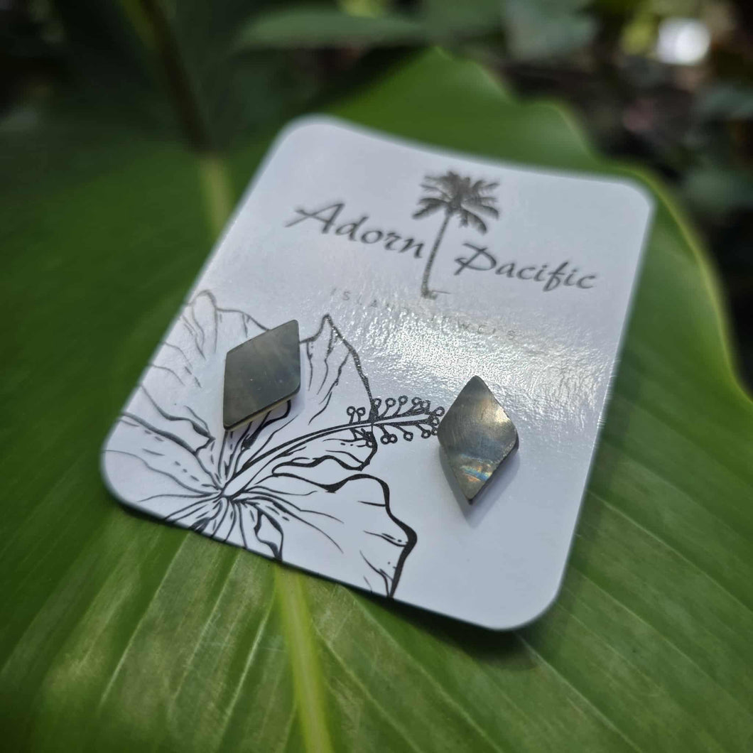 READY TO SHIP Mother of Pearl Stud Earrings - Stainless Steel FJD$
