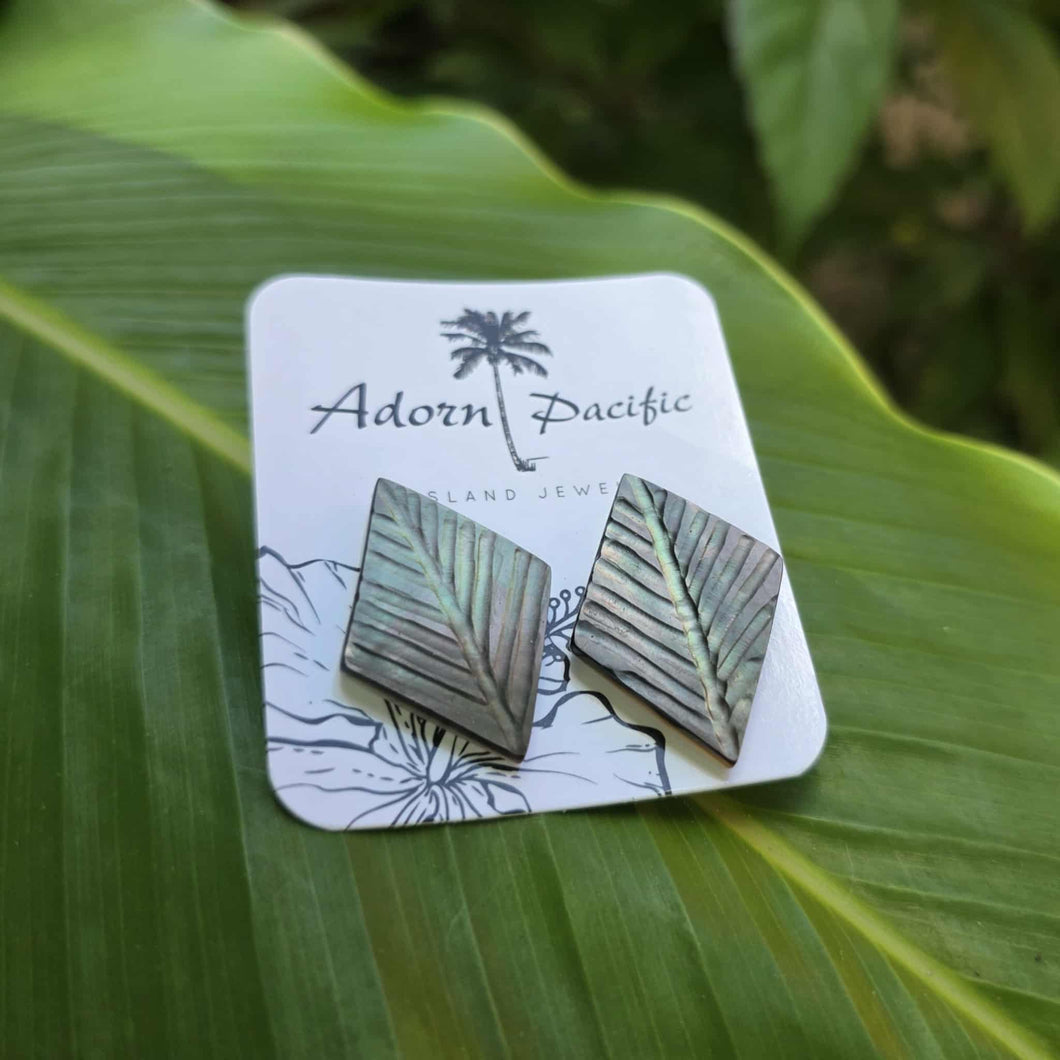 READY TO SHIP Mother of Pearl Stud Earrings - Stainless Steel FJD$