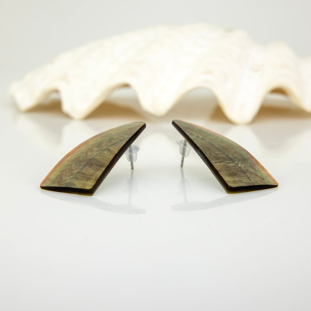 READY TO SHIP Mother of Pearl Stud Earrings - Stainless Steel FJD$