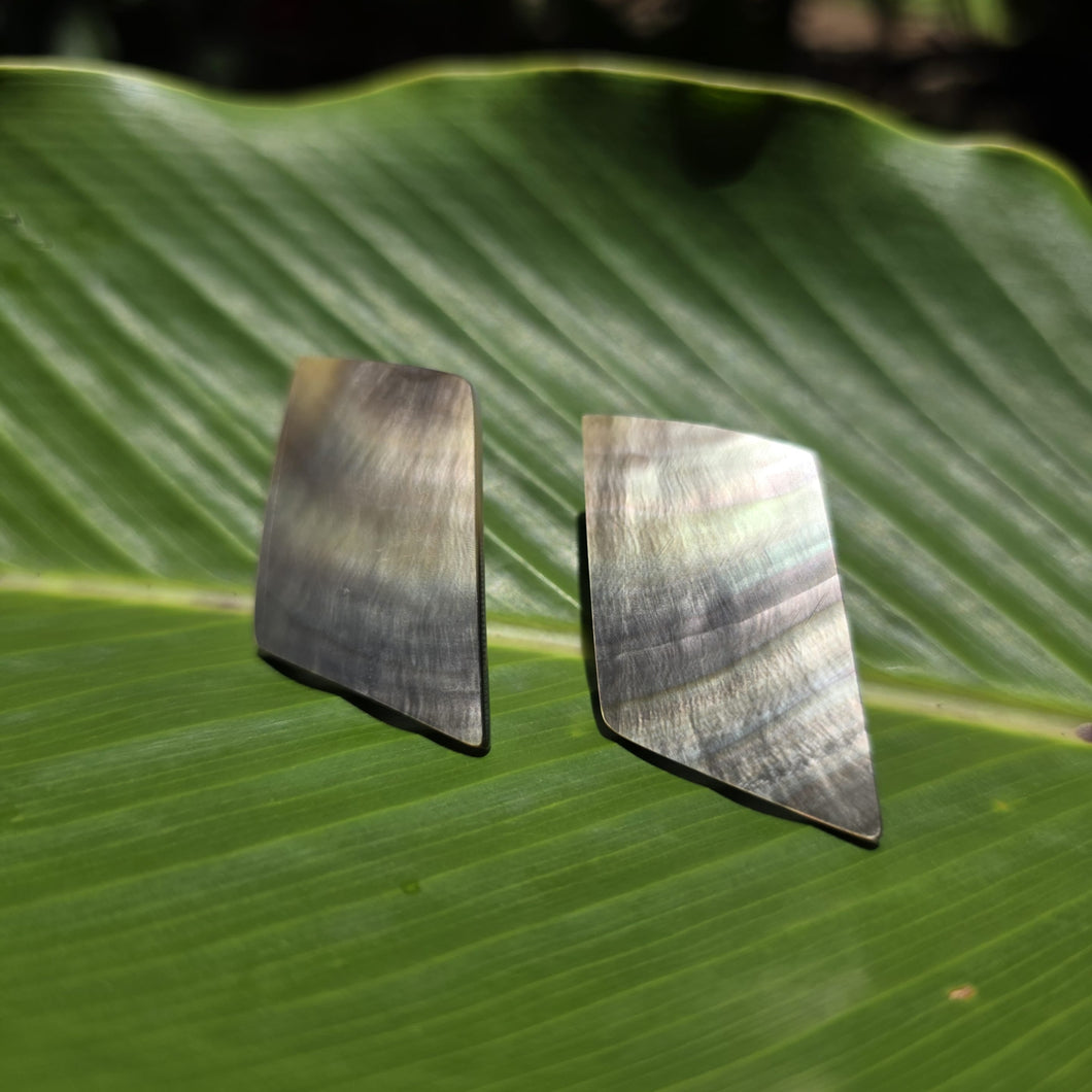 READY TO SHIP Mother of Pearl Stud Earrings - Stainless Steel FJD$