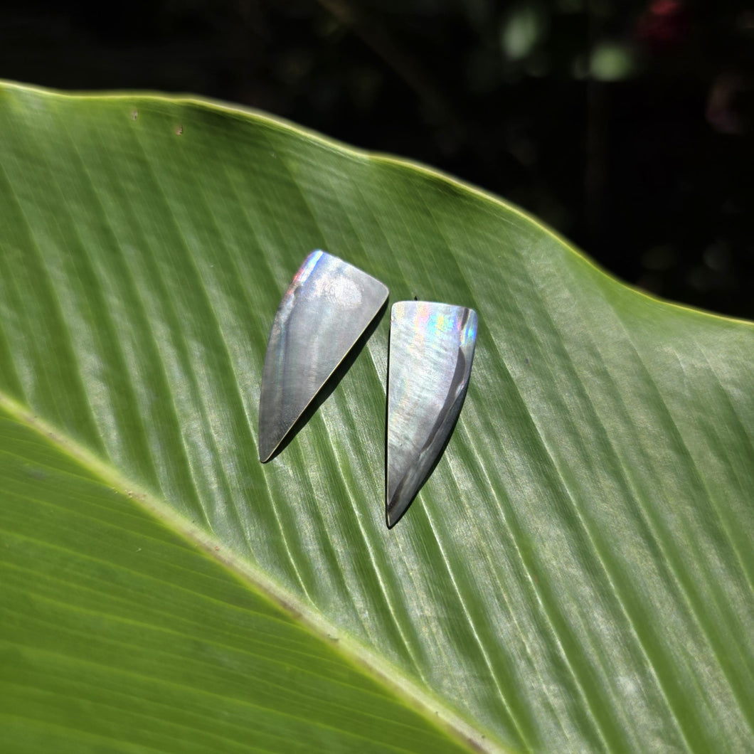 READY TO SHIP Mother of Pearl Stud Earrings - Stainless Steel FJD$