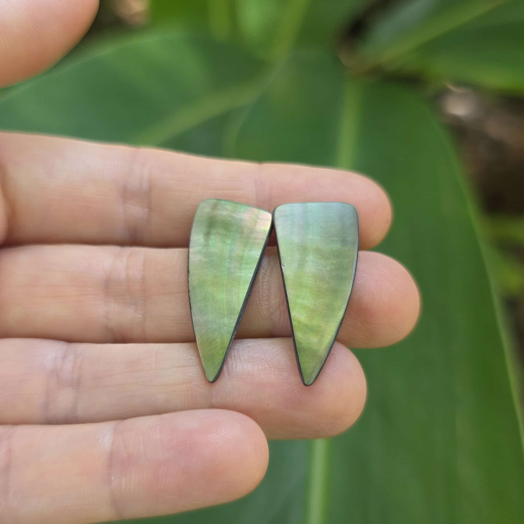 READY TO SHIP Mother of Pearl Stud Earrings - Stainless Steel FJD$