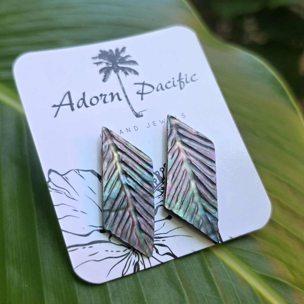 READY TO SHIP Mother of Pearl Stud Earrings - Stainless Steel FJD$