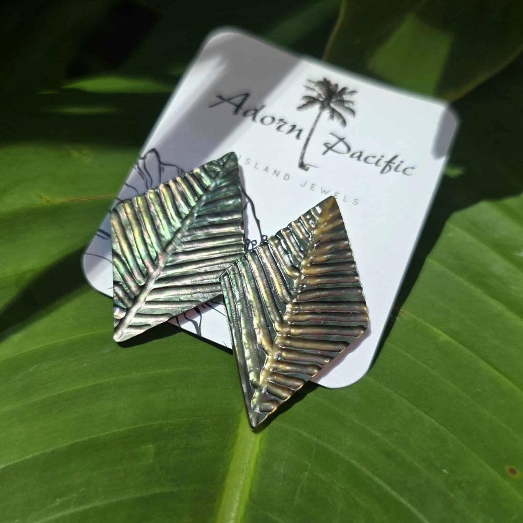 READY TO SHIP Mother of Pearl Stud Earrings - Stainless Steel FJD$