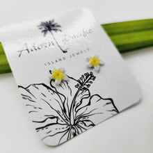 Load image into Gallery viewer, Frangipani Flower Stud Earrings - Stainless Steel FJD$
