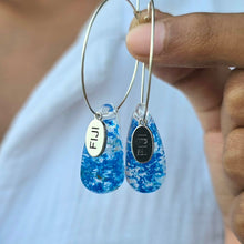 Load image into Gallery viewer, Recycled Ocean Plastic Hoop Earrings - Stainless Steel FJD$
