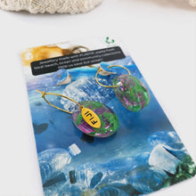 Load image into Gallery viewer, Recycled Ocean Plastic Hoop Earrings - Gold Plated Stainless Steel FJD$
