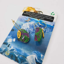 Load image into Gallery viewer, Recycled Ocean Plastic Hoop Earrings - Gold Plated Stainless Steel FJD$

