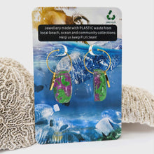 Load image into Gallery viewer, Recycled Ocean Plastic Hoop Earrings - Gold Plated Stainless Steel FJD$

