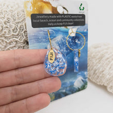 Load image into Gallery viewer, Recycled Ocean Plastic Hoop Earrings - Gold Plated Stainless Steel FJD$

