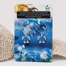 Load image into Gallery viewer, Recycled Ocean Plastic Turtle Earrings - Stainless Steel FJD$
