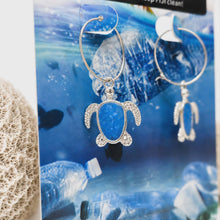 Load image into Gallery viewer, Recycled Ocean Plastic Turtle Earrings - Stainless Steel FJD$
