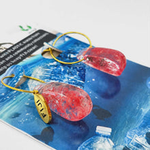 Load image into Gallery viewer, Recycled Ocean Plastic Hoop Earrings - Gold Plated Stainless Steel FJD$
