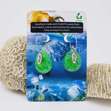 Load image into Gallery viewer, Recycled Ocean Plastic Hoop Earrings - Stainless Steel FJD$
