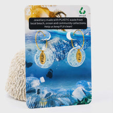 Load image into Gallery viewer, Recycled Ocean Plastic Hoop Earrings - Gold Plated Stainless Steel FJD$
