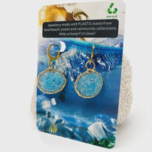 Load image into Gallery viewer, Recycled Ocean Plastic Earrings - Gold Plated Stainless Steel FJD$
