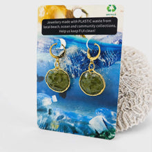 Load image into Gallery viewer, Recycled Ocean Plastic Earrings - Gold Plated Stainless Steel FJD$
