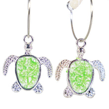Load image into Gallery viewer, Recycled Ocean Plastic Turtle Earrings - Stainless Steel FJD$
