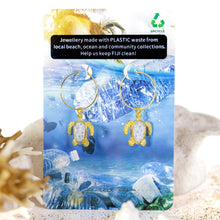 Load image into Gallery viewer, Recycled Ocean Plastic Turtle Earrings - Gold Plated Stainless Steel FJD$
