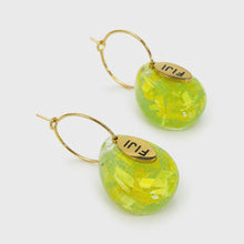 Load image into Gallery viewer, Recycled Ocean Plastic Hoop Earrings - Gold Plated Stainless Steel FJD$
