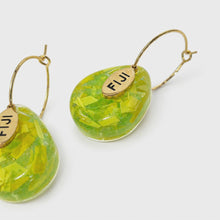 Load image into Gallery viewer, Recycled Ocean Plastic Hoop Earrings - Gold Plated Stainless Steel FJD$
