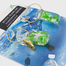 Load image into Gallery viewer, Recycled Ocean Plastic Hoop Earrings - Gold Plated Stainless Steel FJD$
