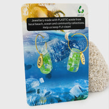Load image into Gallery viewer, Recycled Ocean Plastic Hoop Earrings - Gold Plated Stainless Steel FJD$

